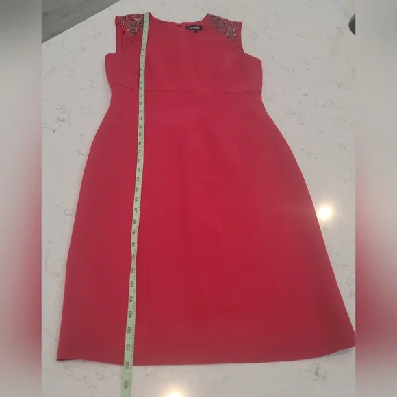 La Perla red sheath cocktail dress with beading shoulder details size 6 - Picture 14 of 15